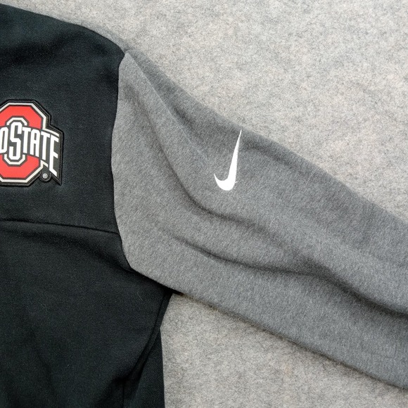 Ohio State Buckeyes Hoodie Mens Medium Black Gray NCAA Football Nike Fleece - Picture 2 of 9